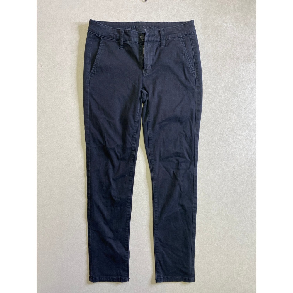 American Eagle Super Stretch Skinny Chino Pants Navy Blue Womens Size 4 Short